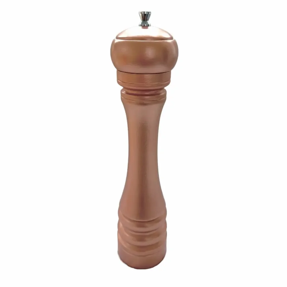 Large Upcycled Solid Wood Salt/ Pepper Grinder/Mill Rose Gold Tall Hans Painted